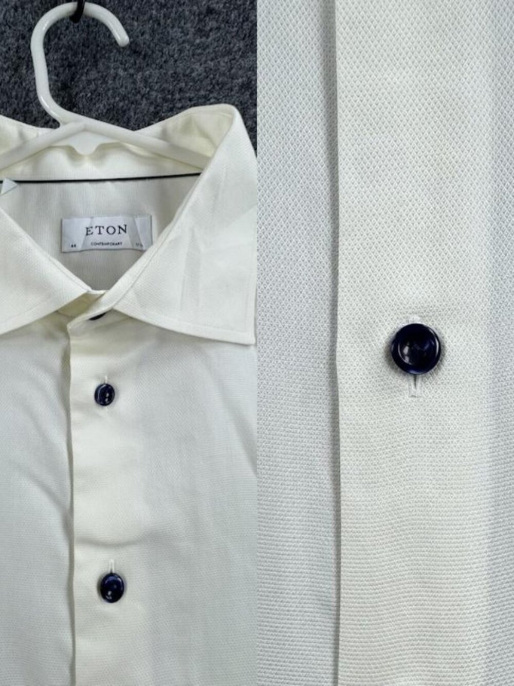 Eton Cambridge Ivory 17.5 Contemporary Premium Shirt Solid Cotton Men Elegant